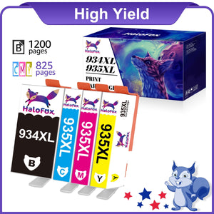 HaloFox Ink Cartridges 935XL 934XL (4 Pack)