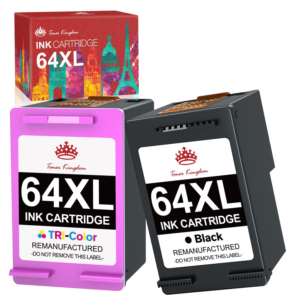 64xl Ink HP 64 64XL Remanufactured Ink Cartridge - 2 Pack – Toner Kingdom