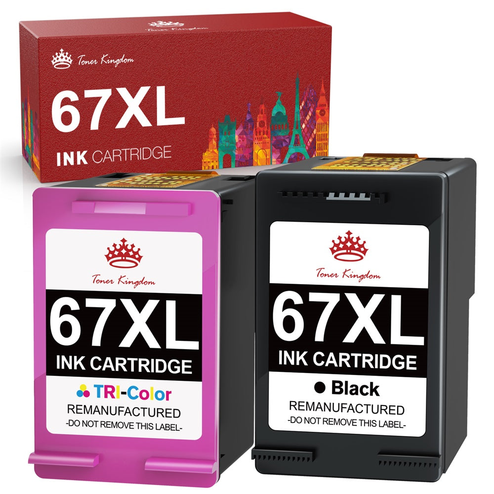HP 67 67XL Remanufactured Ink Cartridge - 2 Pack