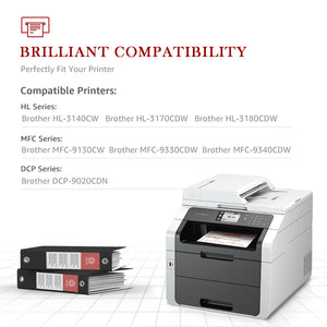 Compatible Brother TN221 TN225 High Yield Toner Cartridges - 5 Pack