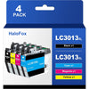 Halofox LC3013 Ink Cartridge Replacement for Brother (1 Black, 1 Cyan, 1 Magenta, 1 Yellow)